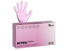 Nitrilové rukavice Espeon SPARKLE ružová perleť - veľ. S