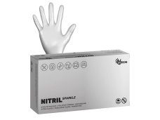 Nitrilové rukavice Espeon SPARKLE strieborná perleť - veľ. XS