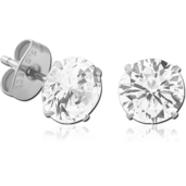 Náušnice s krištáľom - 4 mm