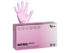 Nitrilové rukavice Espeon SPARKLE ružová perleť - veľ. M