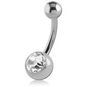 Piercing do pupka s kryštálom 1.6/10.0 - sterilný zábal