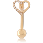 Pozlátená pupkovka srdiečko 1.6/10.0