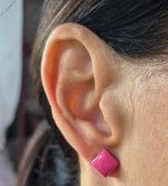 Náušnice kostička ružová
